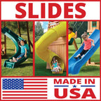 DIY Knightsbridge Wooden Outdoor Playground Set with Slide, Rock Wall, Sandbox, Swing Set, and Playground Equipment