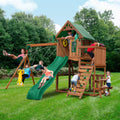 DIY Knightsbridge Wooden Outdoor Playground Set with Slide, Rock Wall, Sandbox, Swing Set, and Playground Equipment