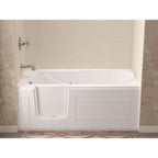 HD Series 60 In. Left Drain Step-In Walk-In Soaking Bath Tub with Low Entry Threshold in White