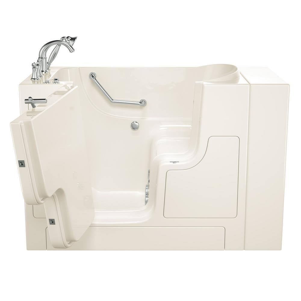 Gelcoat Value Series 52 In. Left Hand Walk-In Whirlpool Bathtub with Outward Opening Door in Linen