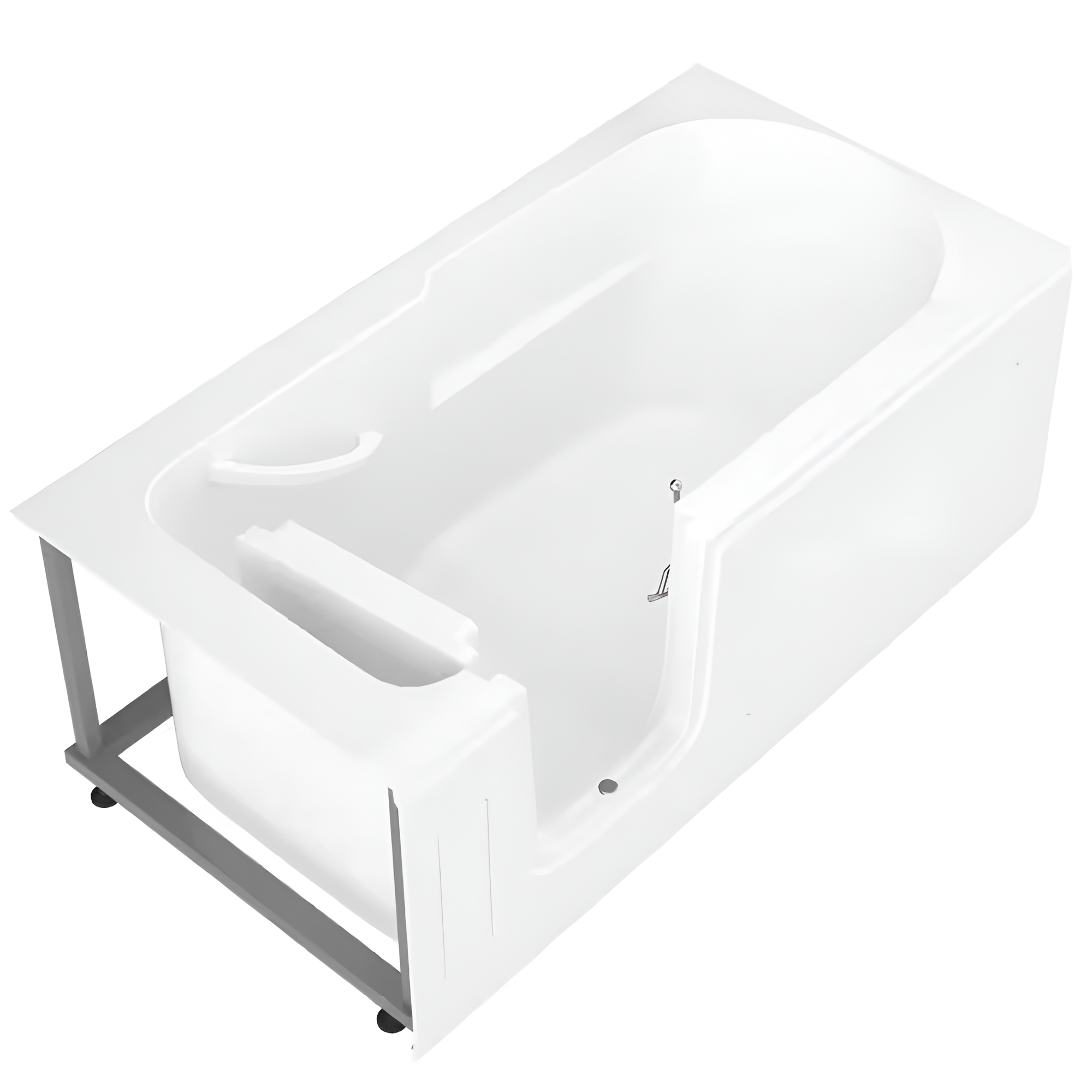 HD Series 60 In. Left Drain Step-In Walk-In Soaking Bath Tub with Low Entry Threshold in White