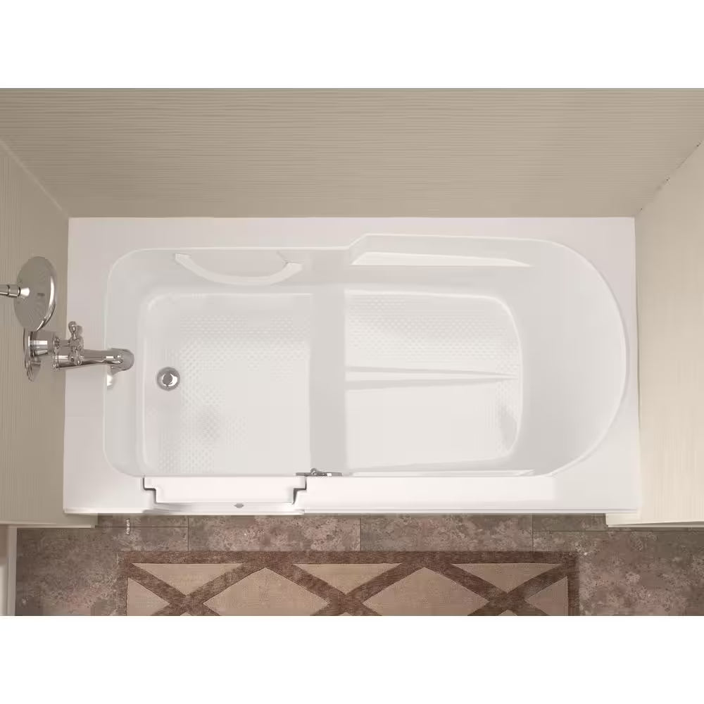 HD Series 60 In. Left Drain Step-In Walk-In Soaking Bath Tub with Low Entry Threshold in White
