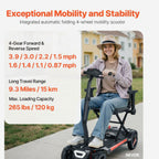 VEVOR 4-Wheel Electric Mobility Scooter Auto Folding Scooter with Remote Control