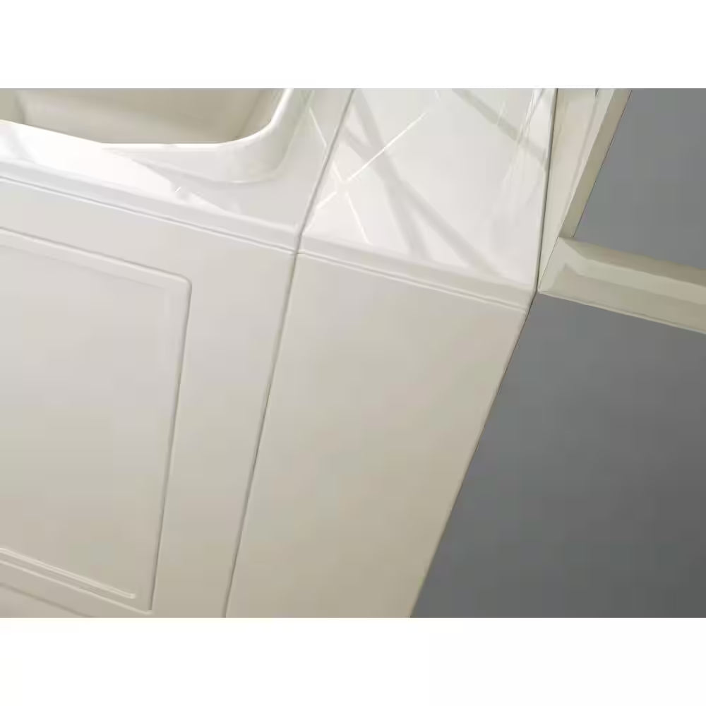 Gelcoat Value Series 52 In. Left Hand Walk-In Whirlpool Bathtub with Outward Opening Door in Linen