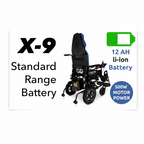 2021 Reclining Ultra Lightweight 18 Inch Wide Seat, Foldable Motorized Electric Power Wheelchair Travel Safe Heavy-Duty Wheelchair (18 Inch Seat Width) (Blue)