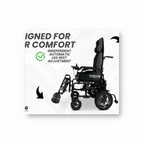 2021 Reclining Ultra Lightweight 18 Inch Wide Seat, Foldable Motorized Electric Power Wheelchair Travel Safe Heavy-Duty Wheelchair (18 Inch Seat Width) (Blue)